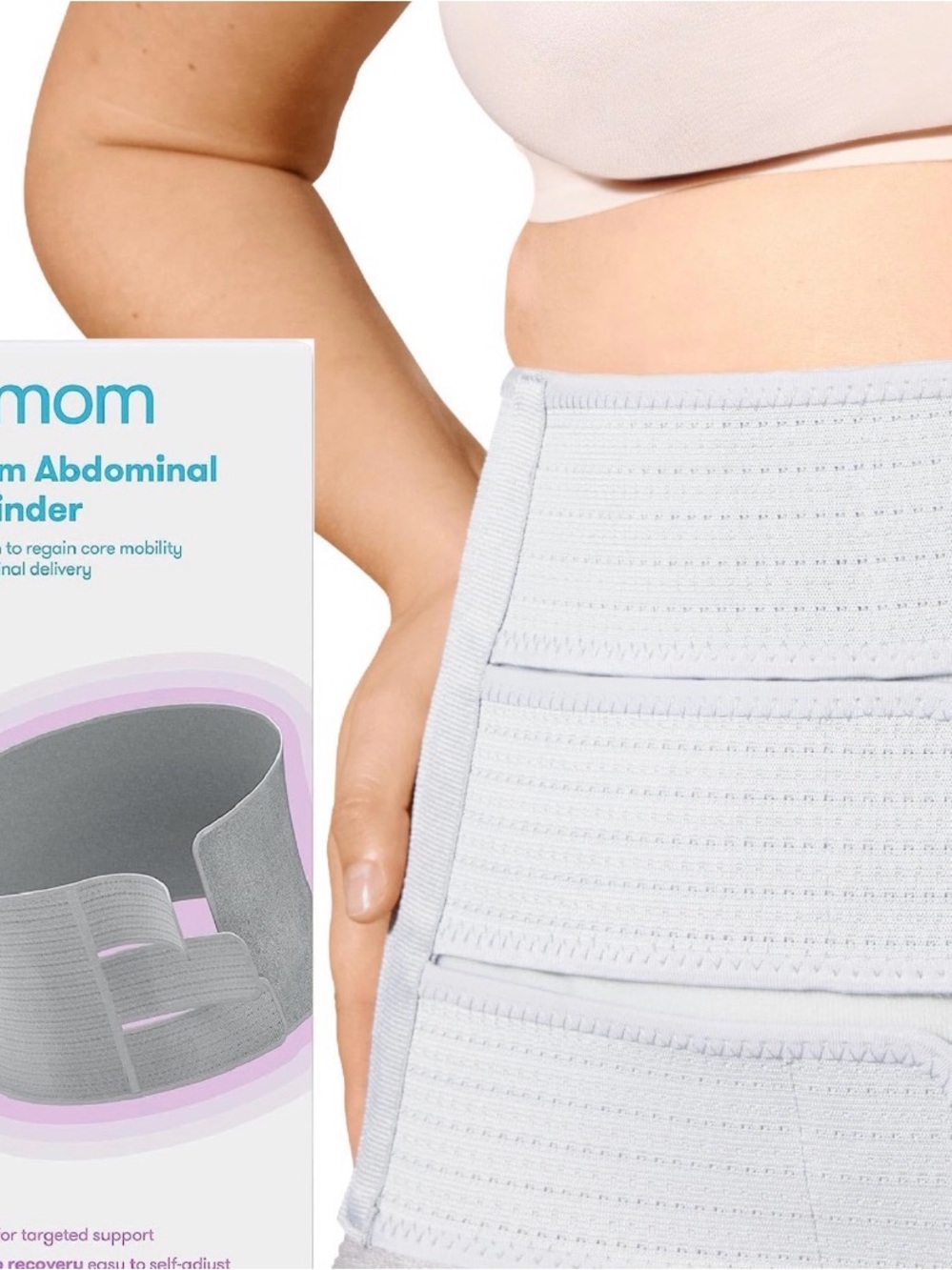 Postpartum Abdominal Binder Shorts - Light Gray Comfort Support
